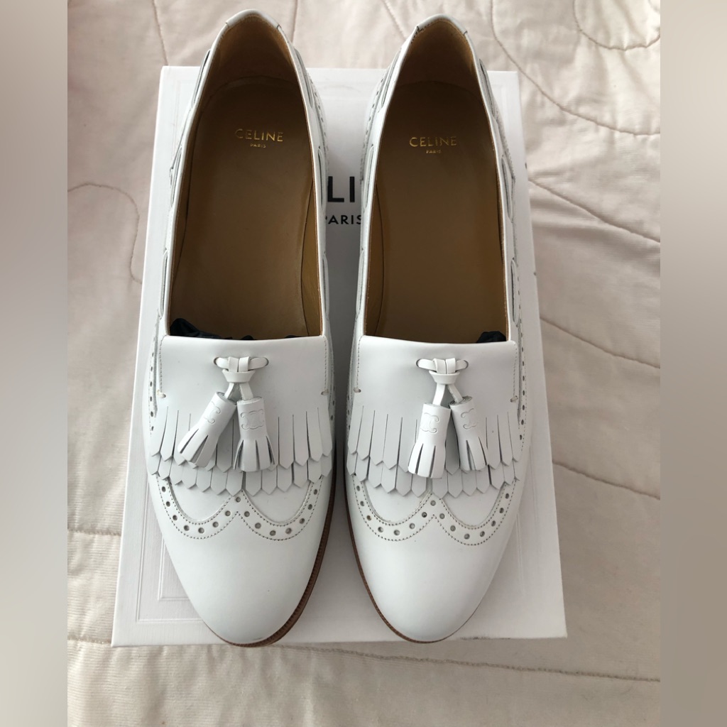 Celine Studded Tassel Flat Loafers